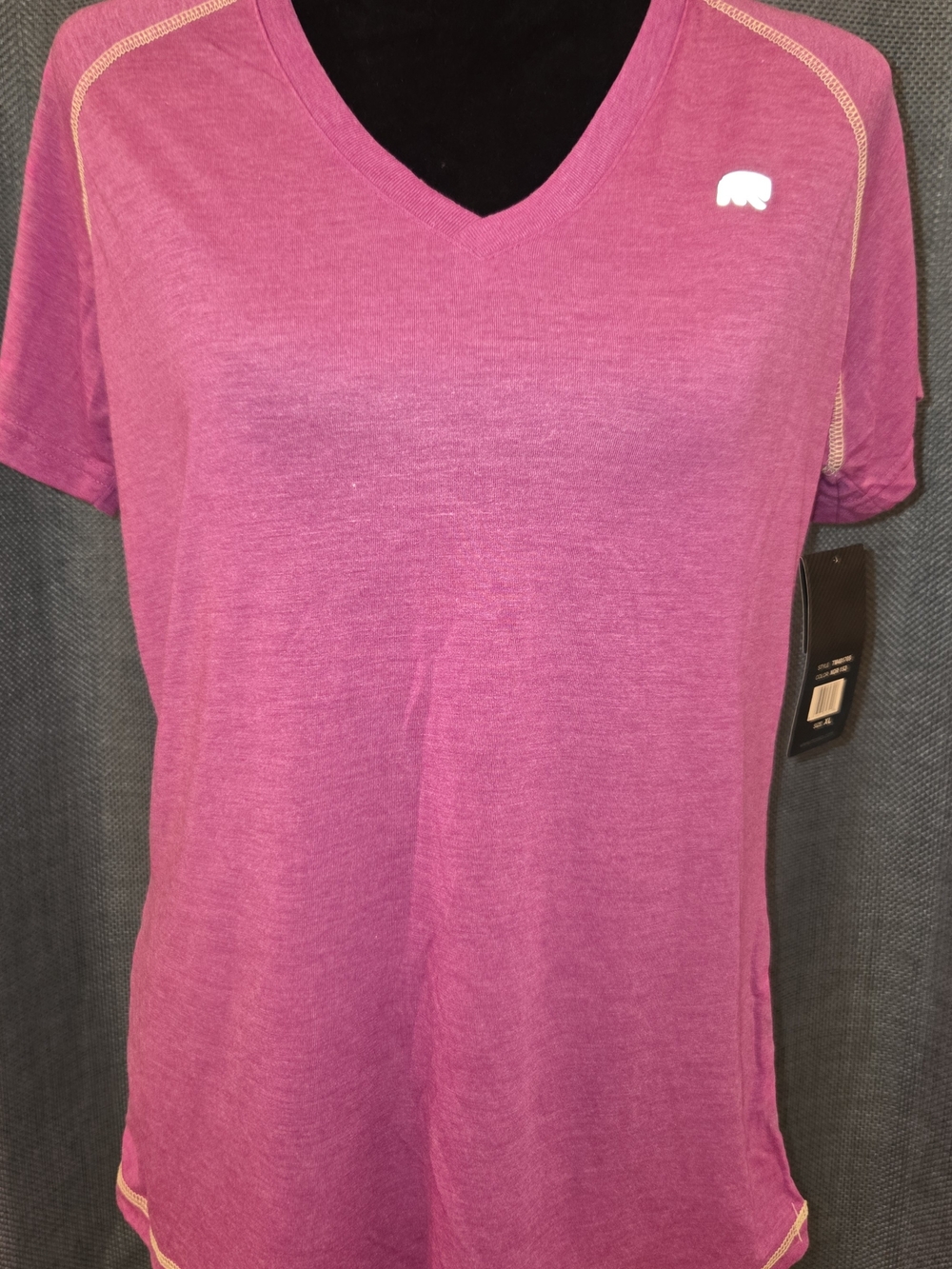 Marika Magenta Heather V-Neck Short Sleeve Tee
